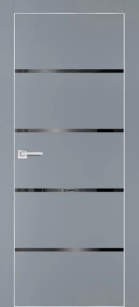Межкомнатная дверь PX-17  AL кромка с 4-х ст. Серый матовый