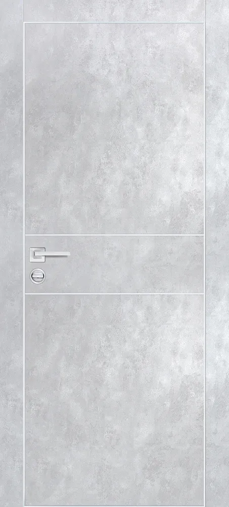 Межкомнатная дверь PX-15  AL кромка с 4-х ст. Серый бетон